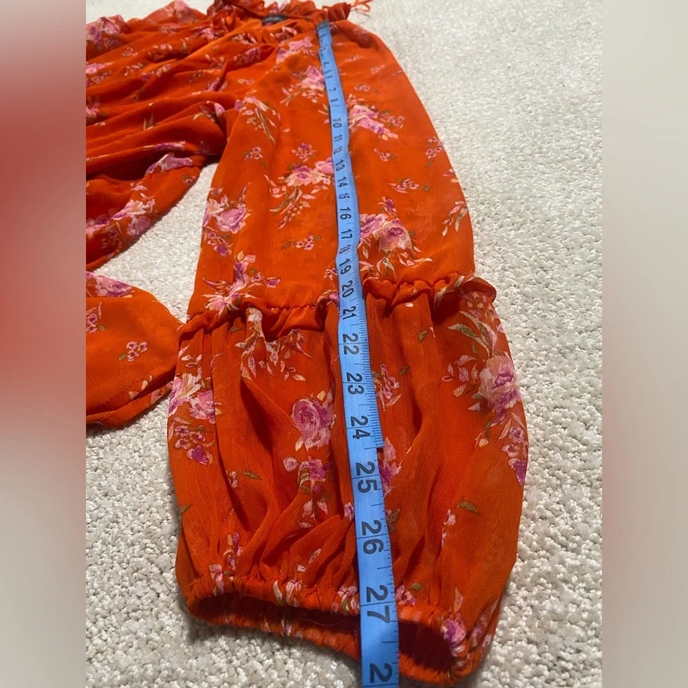 Vince Camuto Vibrant Orange Floral Dress Size XXL
